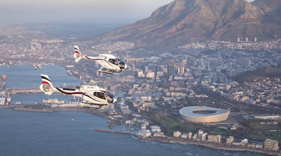 Helicopter rides to get an aerial view of the west coast or Cape Peninsula
